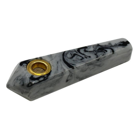 Black Marble Effect Smoking Stone Pipe 3 Inches