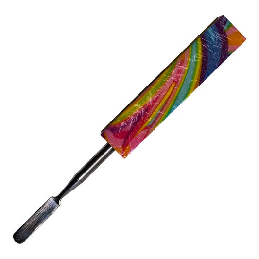 Swirl Rainbow Effect Dabbing Stick With Flat Scooper